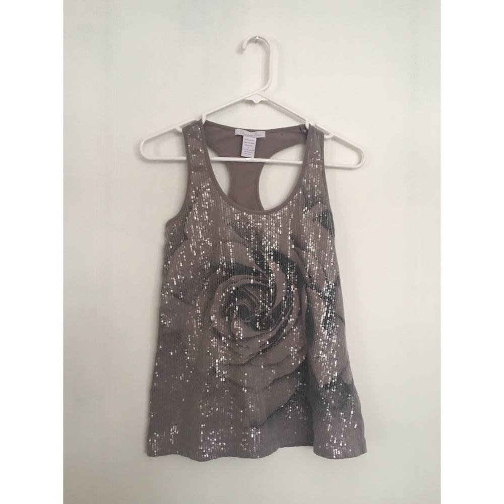Charlotte Russe Sequin Rose Racerback Tank
